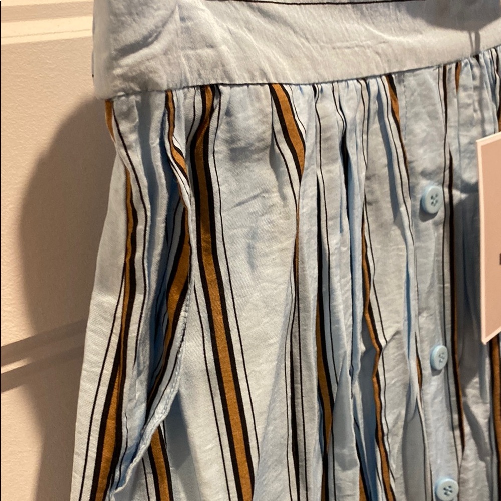 NWT ICHI Women's Blue Striped Skirt - Picture 2 of 3
